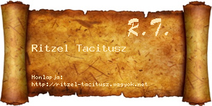 Ritzel Tacitusz névjegykártya